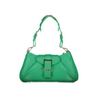 Mario Valentino Verde polyurethane women's bag with adjustable shoulder strap, featuring a sleek modern design and spacious interior.