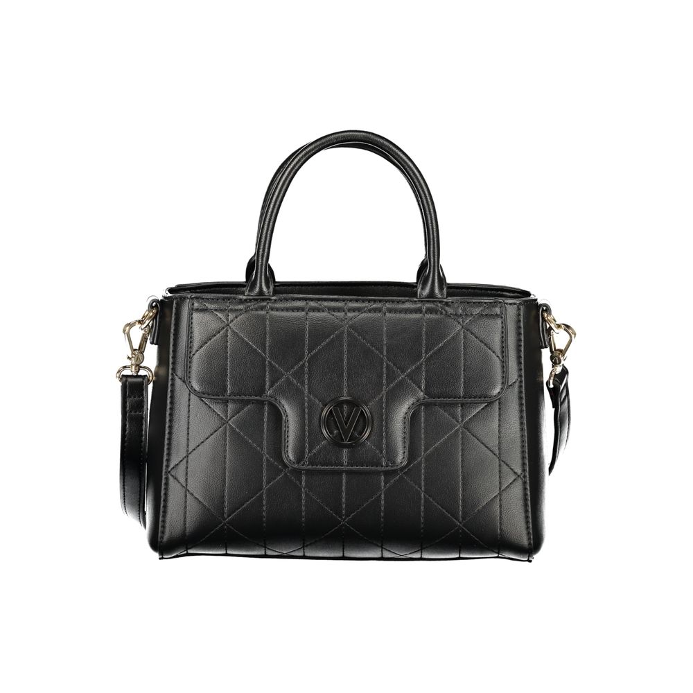 Mario Valentino Nero women's polyurethane bag with sleek design and top handles, perfect for stylish everyday use.