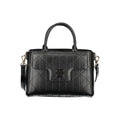 Mario Valentino Nero women's polyurethane bag with sleek design and top handles, perfect for stylish everyday use.