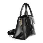 Mario Valentino Nero polyurethane women's bag with sleek design and silver hardware, stylish accessory for everyday use.