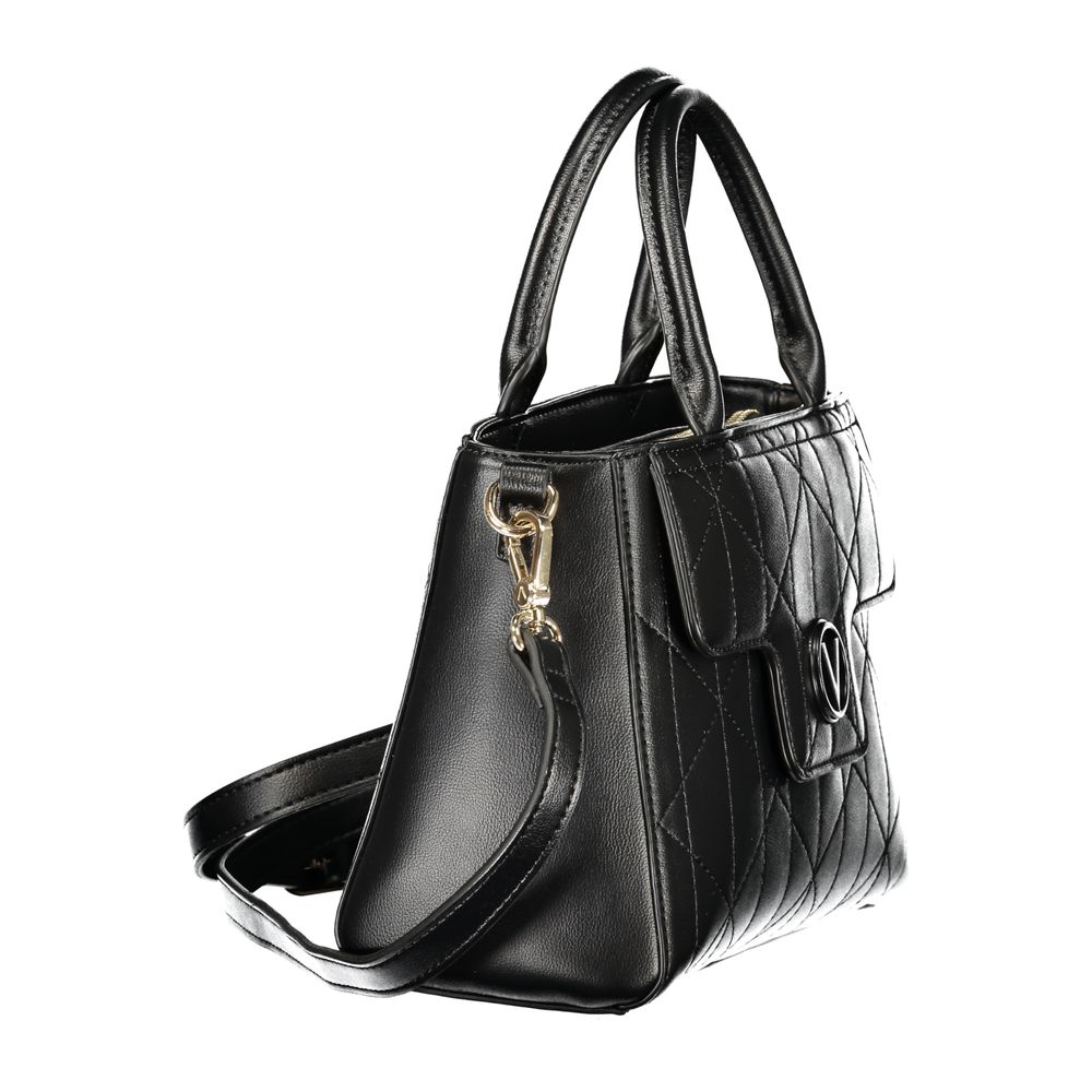Mario Valentino Nero polyurethane women's bag with sleek design and silver hardware, stylish accessory for everyday use.