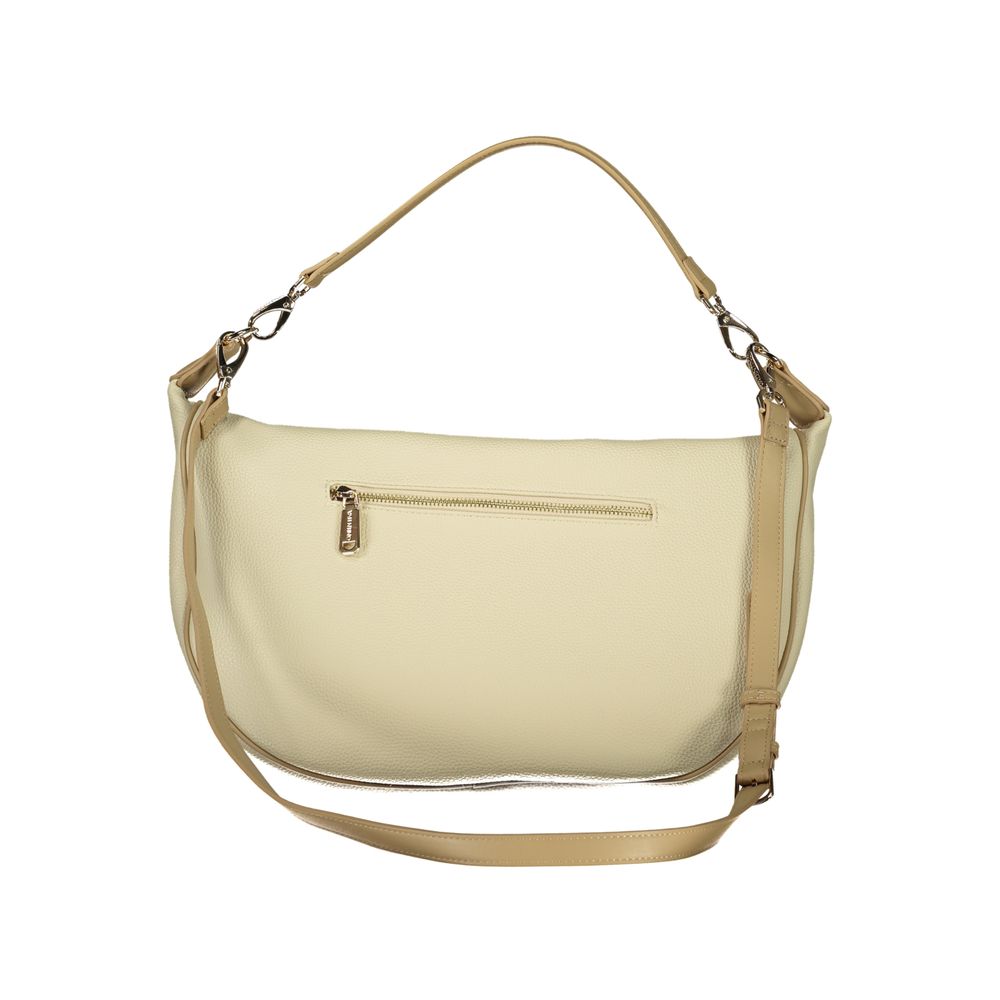 Mario Valentino beige polyurethane women's bag with top handle and sleek design, perfect for stylish everyday use.