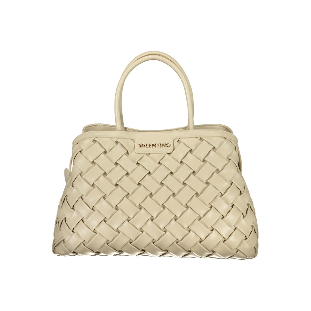 Beige Mario Valentino women's polyurethane bag with sleek design and subtle branding, featuring a top handle and spacious interior.