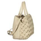 Mario Valentino beige polyurethane women's bag with sleek design and gold-tone accents, stylish accessory for everyday use.