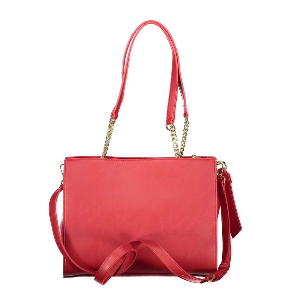 Mario Valentino Rosso women's bag made of polyurethane, featuring a sleek design with a top handle and subtle branding.