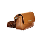 Brown Mario Valentino women's bag made of durable polyurethane, featuring a stylish design with top handles and spacious interior.