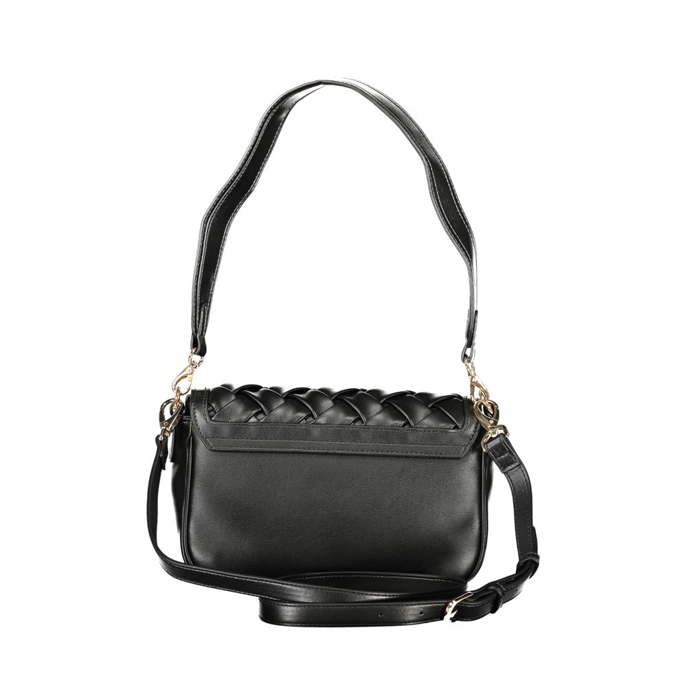 Mario Valentino Nero polyurethane women’s bag with sleek design, featuring a structured shape and subtle detailing.