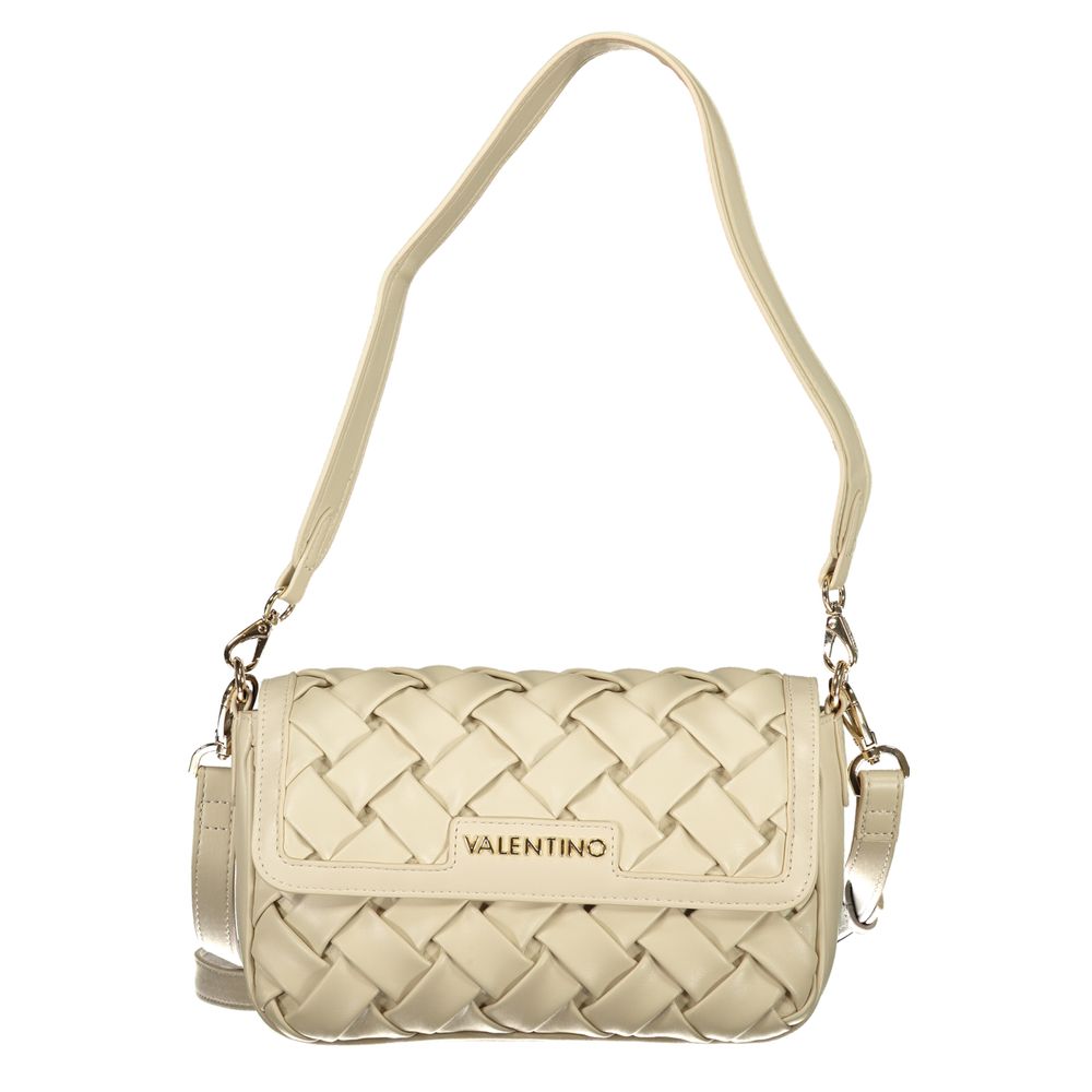 Mario Valentino beige polyurethane women's bag with sleek design and gold-tone hardware, stylish and versatile accessory.