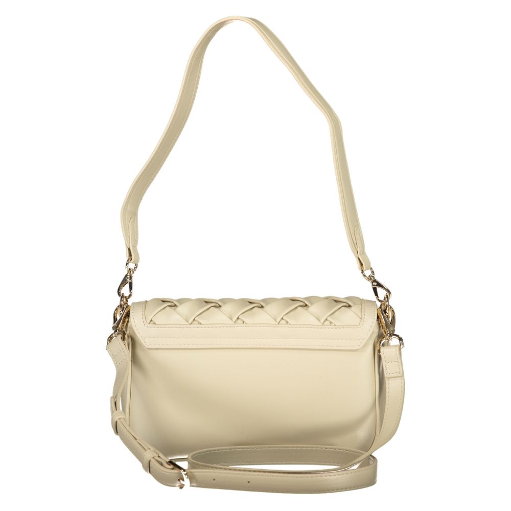 Mario Valentino beige polyurethane women's bag with sleek design and top handle, stylish accessory for everyday use