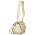 Mario Valentino beige polyurethane women's bag with sleek design and top handles, perfect for casual or chic outfits.