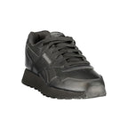 Reebok men's black polyurethane sneaker with laces, athletic design, and supportive sole for casual or sportswear.