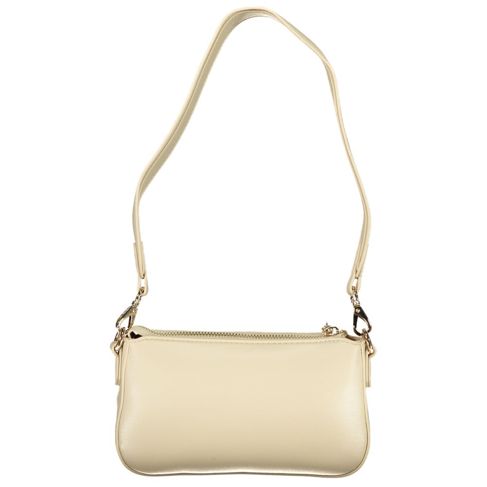 Mario Valentino beige polyurethane women’s bag with sleek design and clean lines, perfect for stylish everyday use.