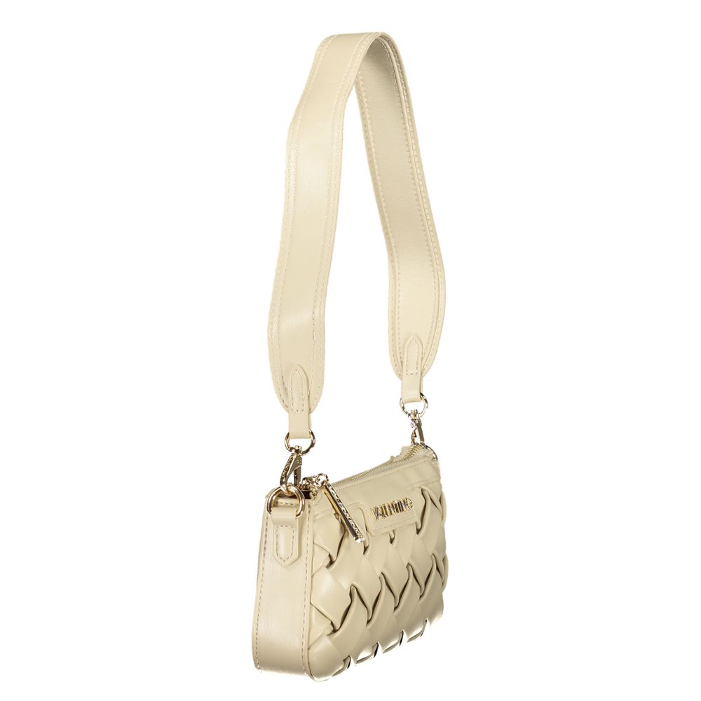 Mario Valentino beige poliuretano women's bag with stylish design and structured shape, featuring top handles and subtle branding details.