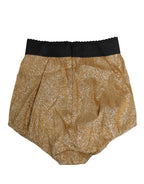 Dolce & Gabbana Gold Silk Blend High Waist Girdle Panty Underwear