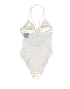 Dolce & Gabbana White Sheer Nylon Bodysuit Halterneck Underwear