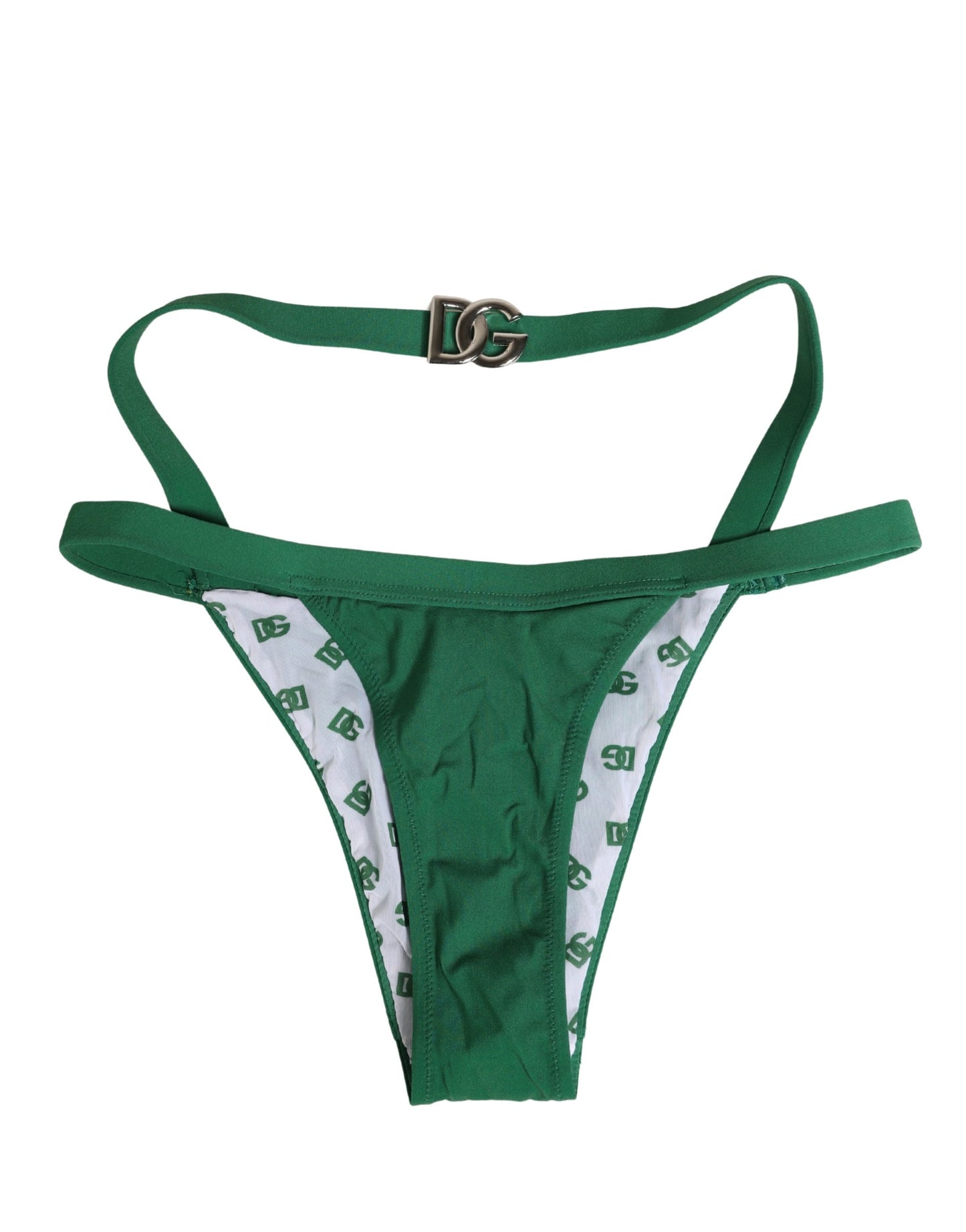 Dolce & Gabbana Green Logo Plaque Nylon Brief Panty Underwear Dolce & Gabbana