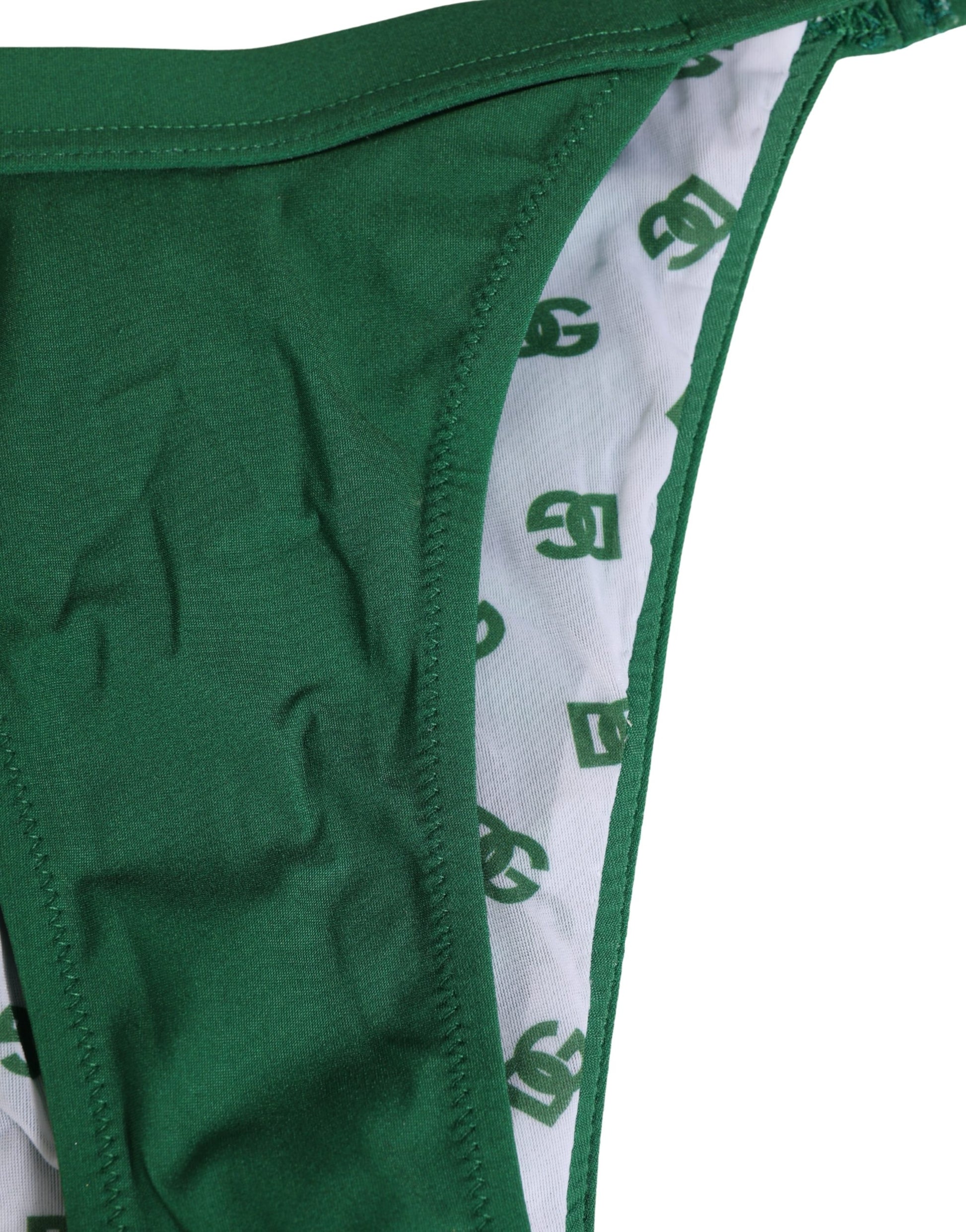 Dolce & Gabbana Green Logo Plaque Nylon Brief Panty Underwear Dolce & Gabbana