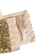 Dolce & Gabbana Gold Sequined Semi-Pad Underwire Bra Underwear