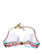 Dolce & Gabbana Multicolor Floral Print Halter Bikini Top Swimwear