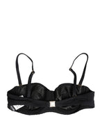 Dolce & Gabbana Black Nylon Padded Balconnet Brassiere Underwear - Eljoys Fashion 