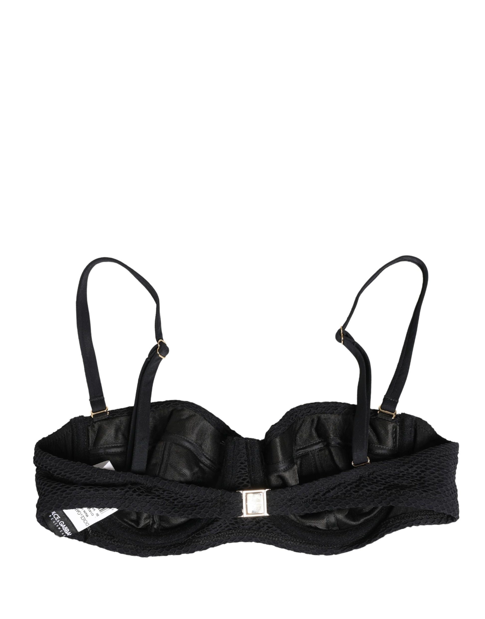 Dolce & Gabbana Black Nylon Padded Balconnet Brassiere Underwear Dolce & Gabbana