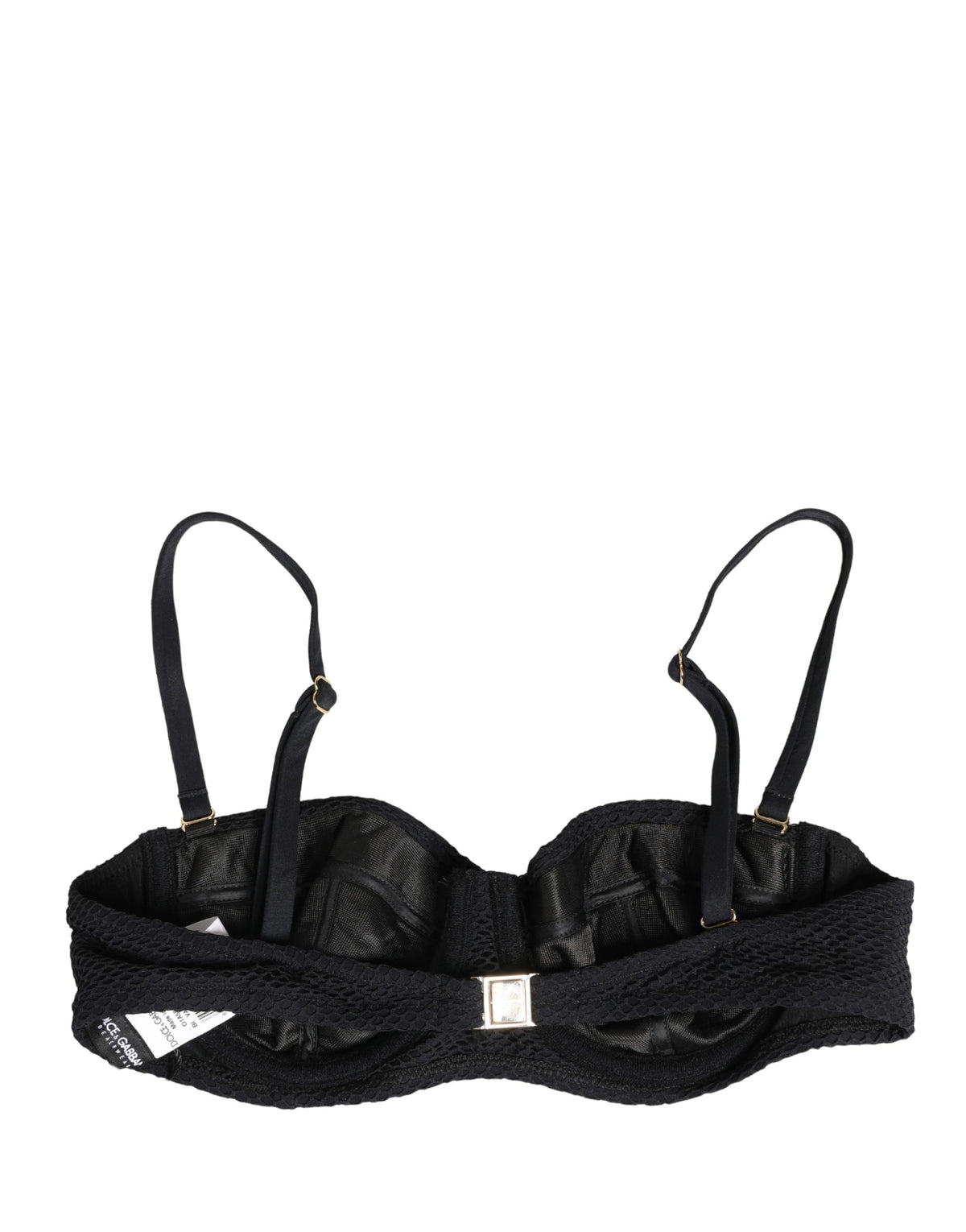 Dolce & Gabbana Black Nylon Padded Balconnet Brassiere Underwear - Eljoys Fashion 