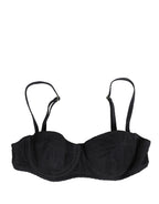 Dolce & Gabbana Black Nylon Padded Balconnet Brassiere Underwear - Eljoys Fashion 