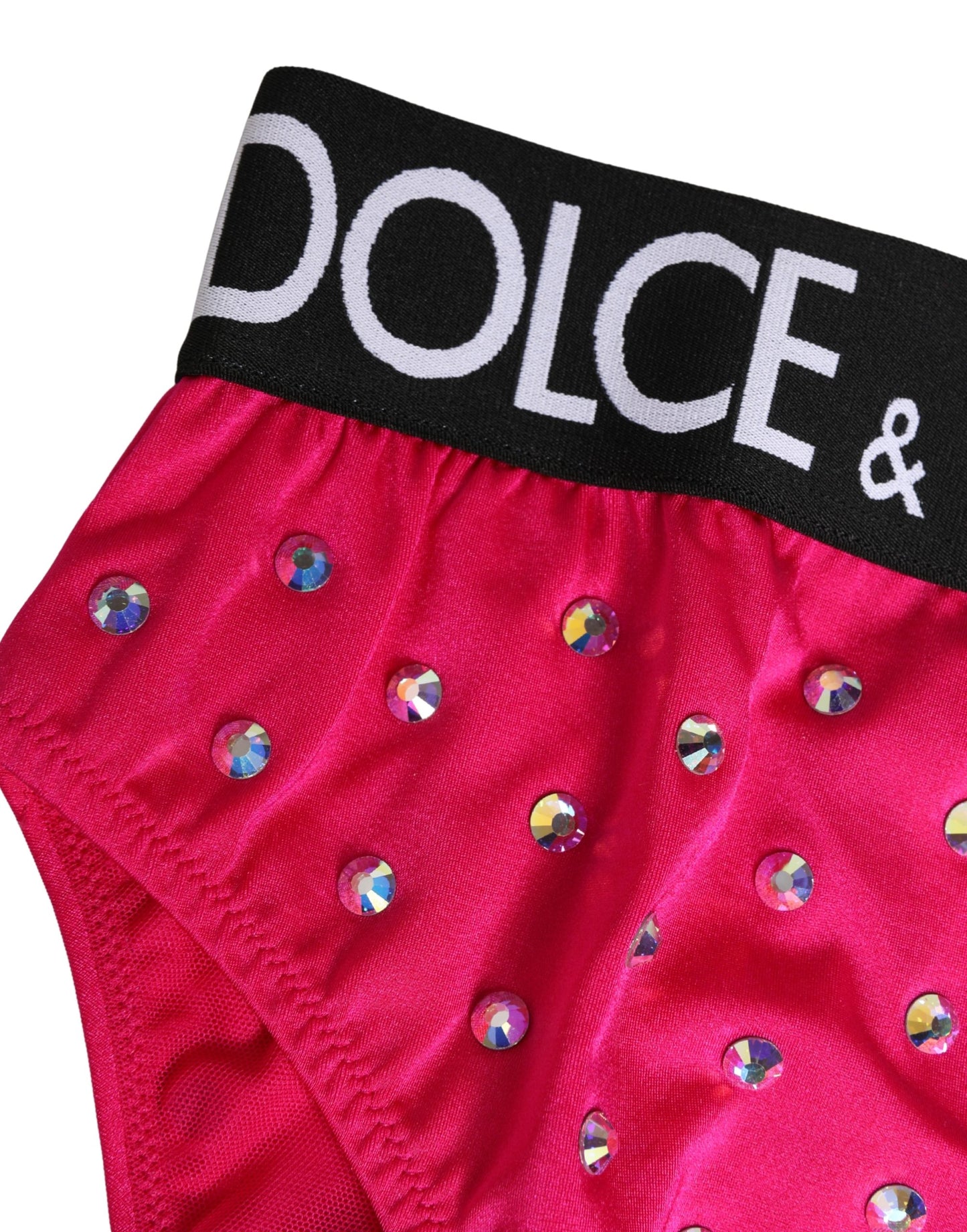 Dolce & Gabbana Pink Crystal High Waist Brief Panty Underwear Dolce & Gabbana