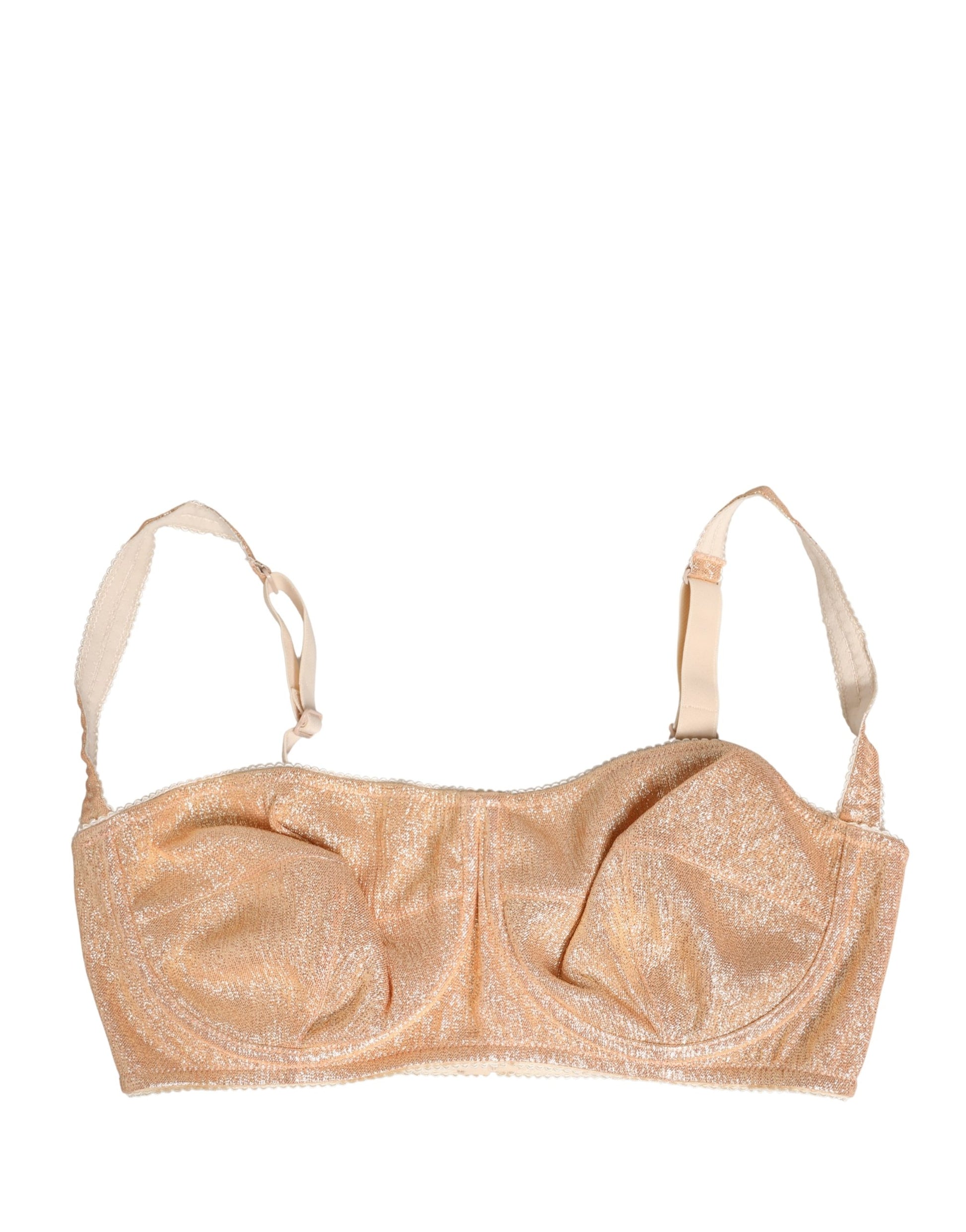 Dolce & Gabbana Beige Semi-Pad Underwire Balconette Bra Underwear Dolce & Gabbana