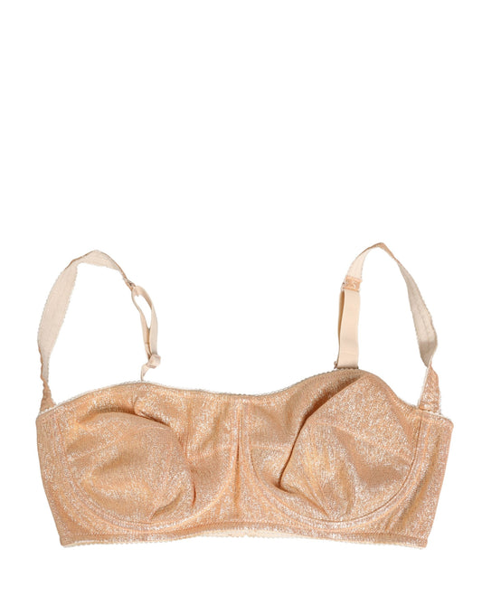 Dolce & Gabbana Beige Semi-Pad Underwire Balconette Bra Underwear Dolce & Gabbana
