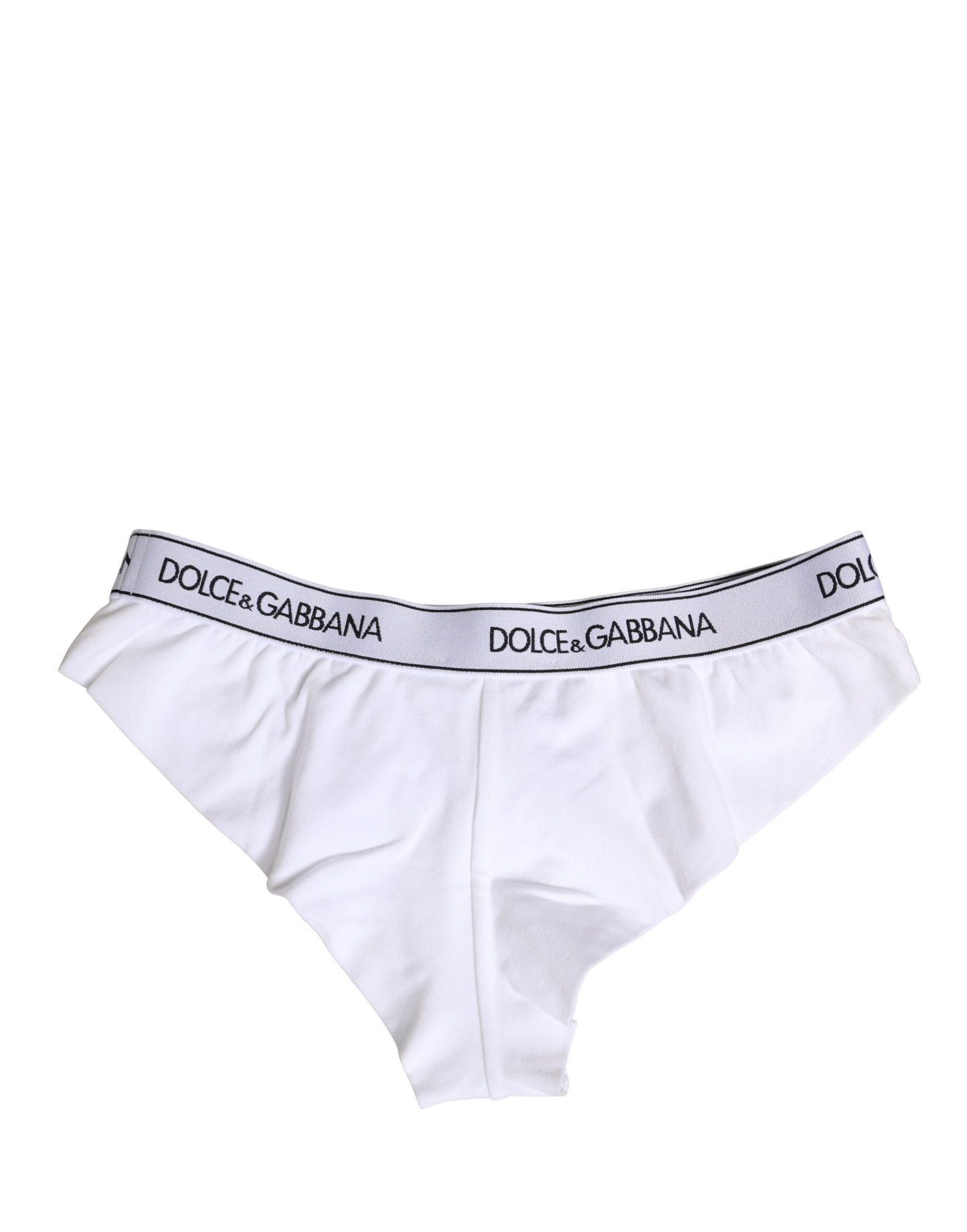 Dolce & Gabbana White Cotton Logo Waistband Brief Panty Underwear Dolce & Gabbana