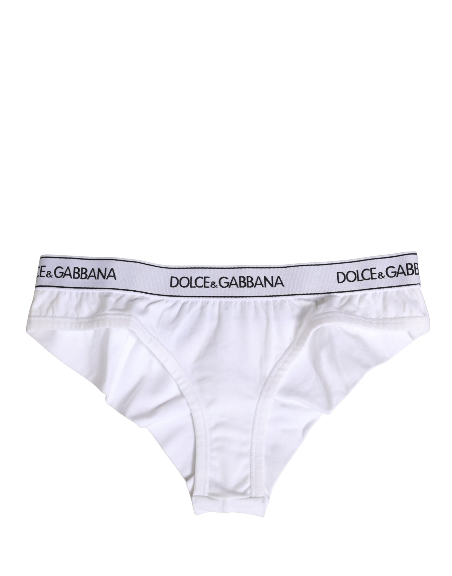 Dolce & Gabbana White Cotton Logo Waistband Brief Panty Underwear Dolce & Gabbana