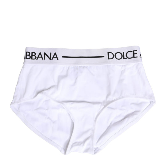 Dolce & Gabbana White Nylon Logo Waistband Panty Underwear Dolce & Gabbana