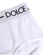 Dolce & Gabbana White Nylon Logo Waistband Panty Underwear