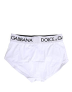Dolce & Gabbana White Nylon Logo Waistband Panty Underwear