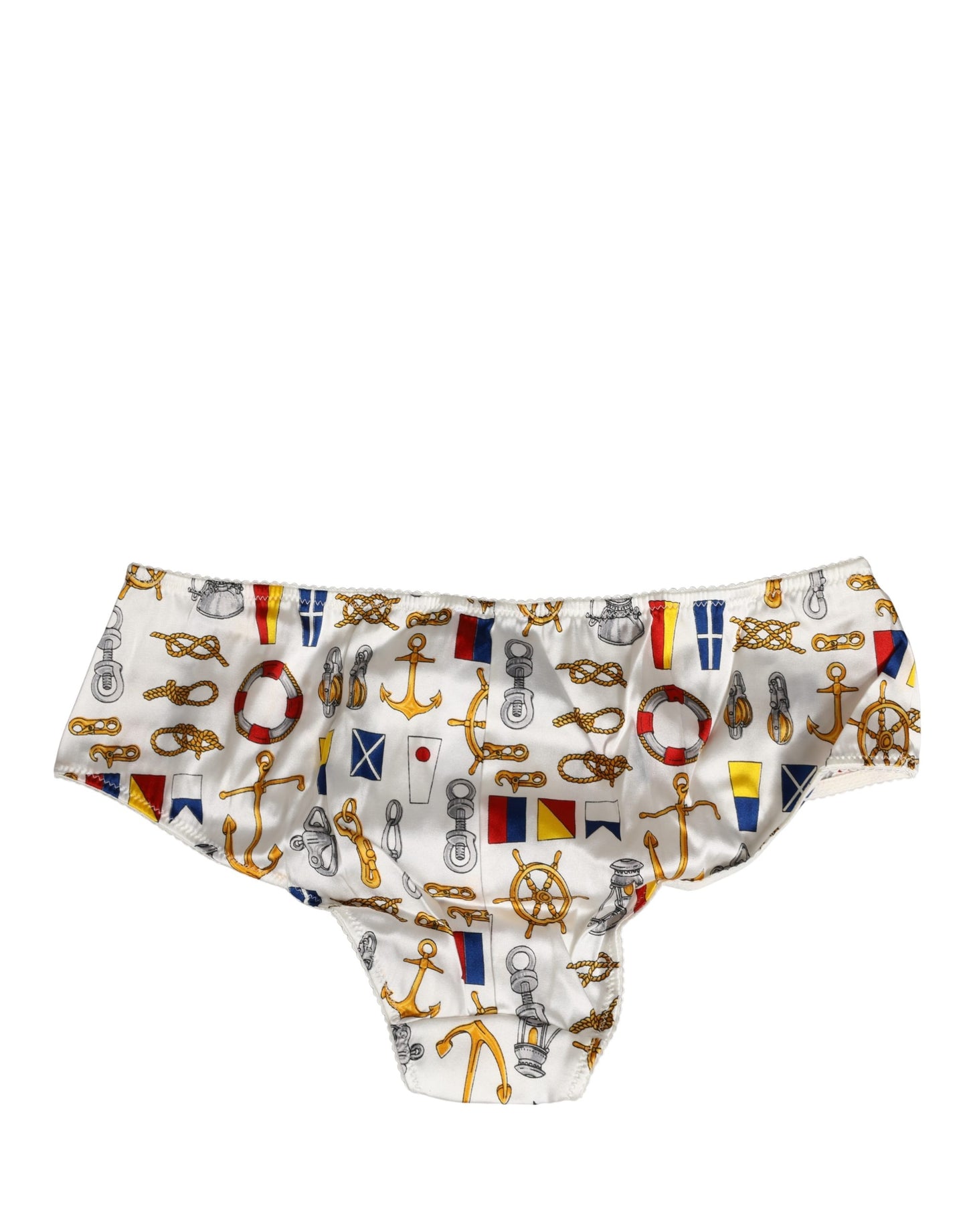 Dolce & Gabbana White Sailor Print Polyester Bottoms Underwear Dolce & Gabbana