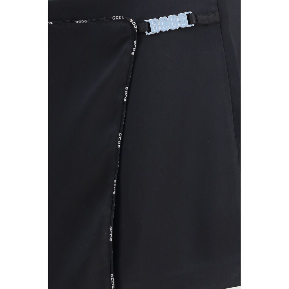 GCDS Black Polyester Short And Mini Shorts GCDS