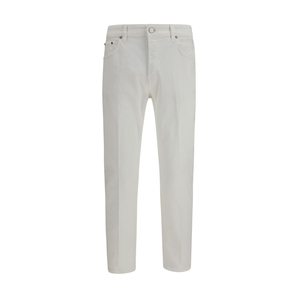 PT Torino White Cotton Tapered Jeans PT Torino