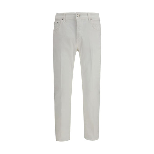 PT Torino White Cotton Tapered Jeans PT Torino