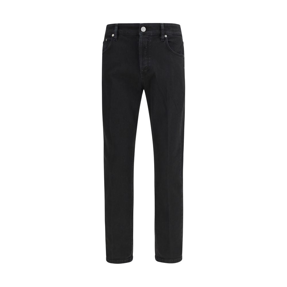 PT Torino Black Cotton Tapered Jeans PT Torino