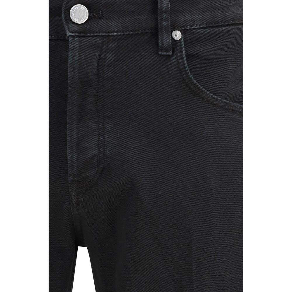 PT Torino Black Cotton Tapered Jeans PT Torino