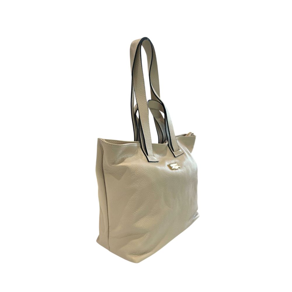 Baldinini Trend Beige Cowhide Clutch Bag Baldinini Trend