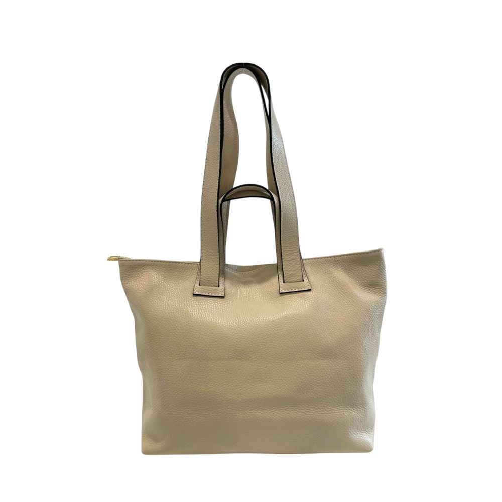 Baldinini Trend Beige Cowhide Clutch Bag Baldinini Trend
