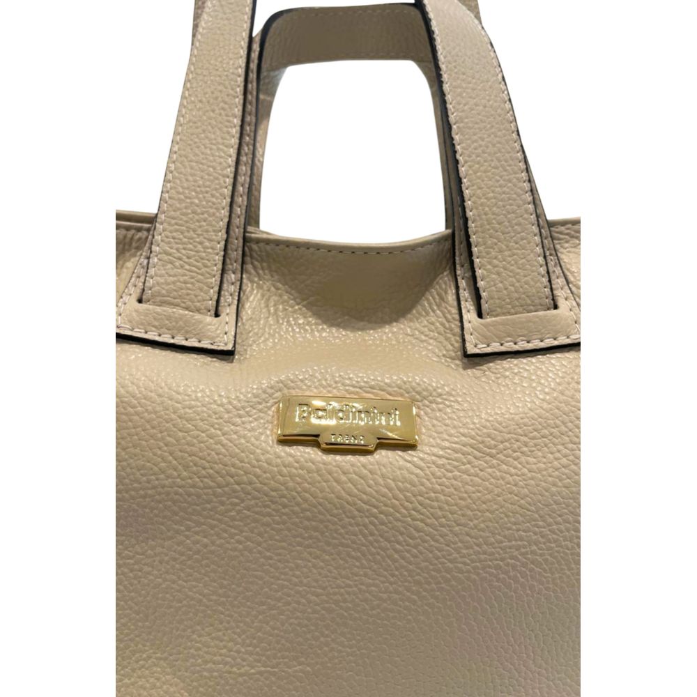 Baldinini Trend Beige Cowhide Clutch Bag Baldinini Trend