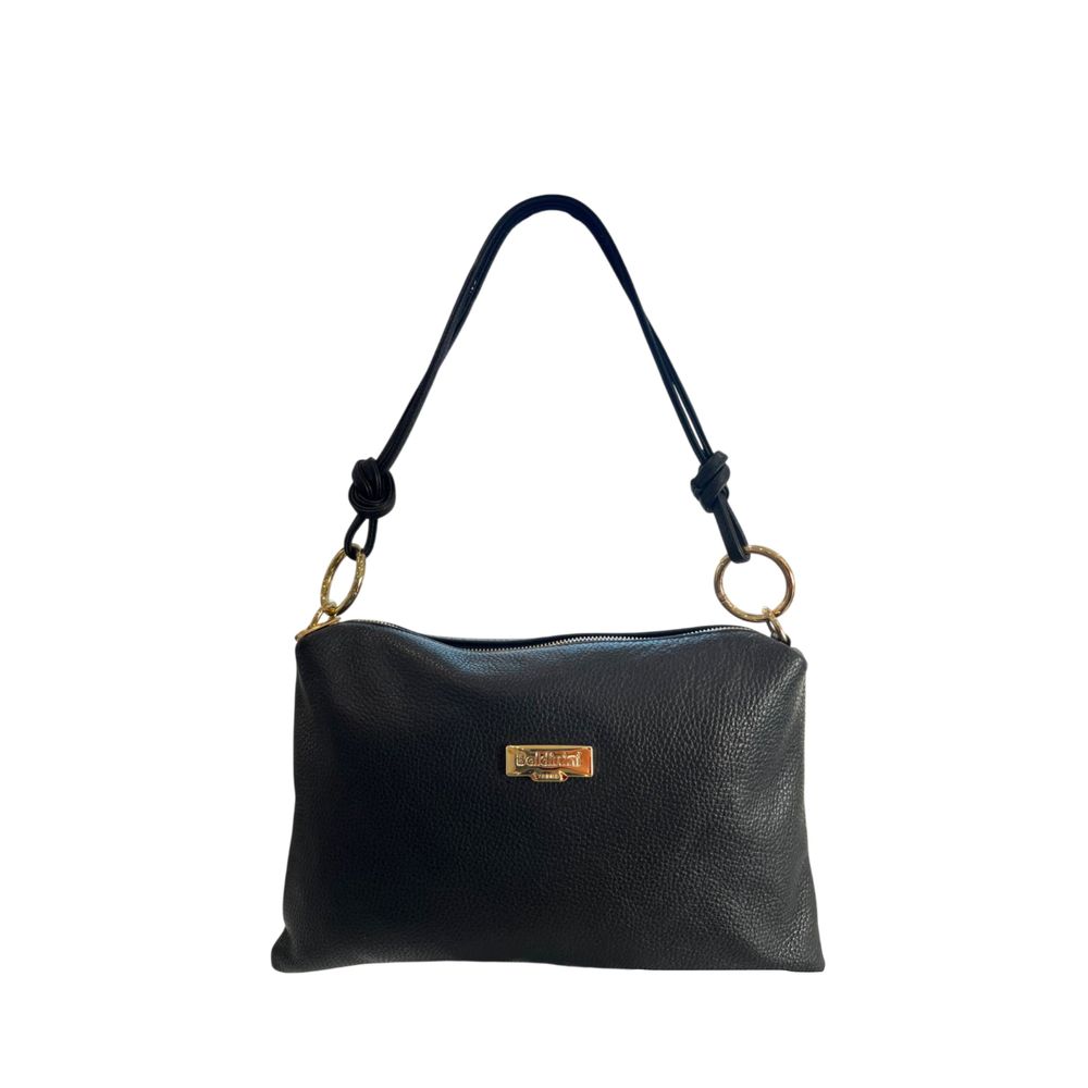 Baldinini Trend Black Cowhide Clutch Bag Baldinini Trend