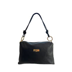 Baldinini Trend Black Cowhide Clutch Bag Baldinini Trend