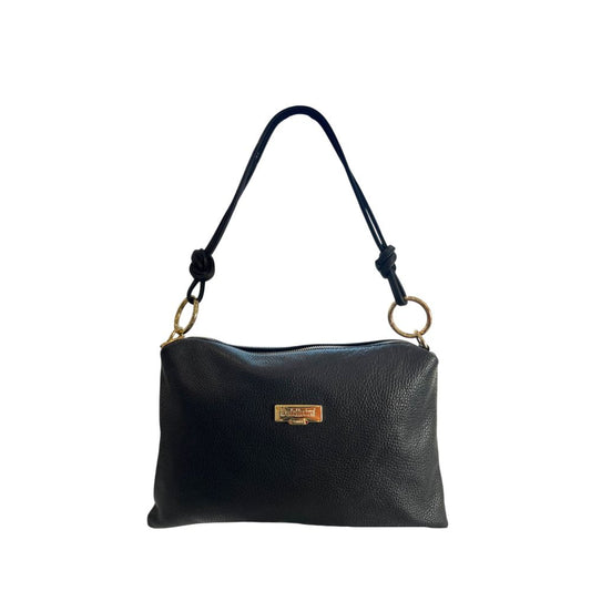 Baldinini Trend Black Cowhide Clutch Bag Baldinini Trend
