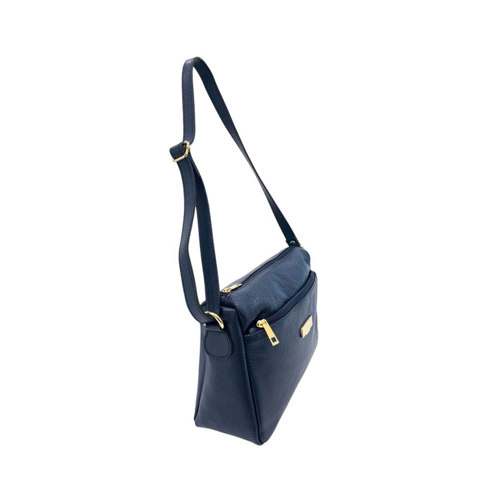 Baldinini Trend Blue Cowhide Crossbody Bag Baldinini Trend