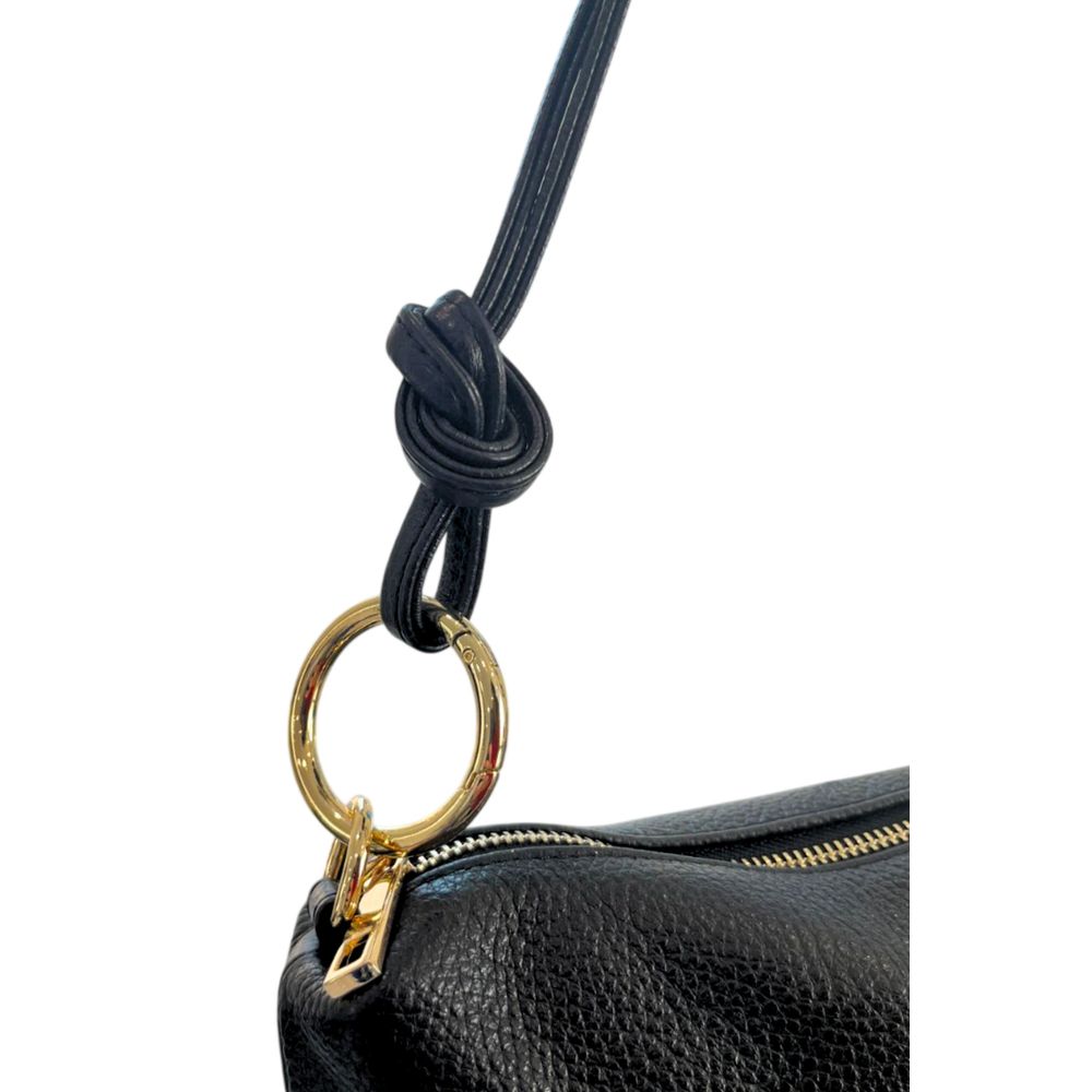 Baldinini Trend Black Cowhide Clutch Bag Baldinini Trend