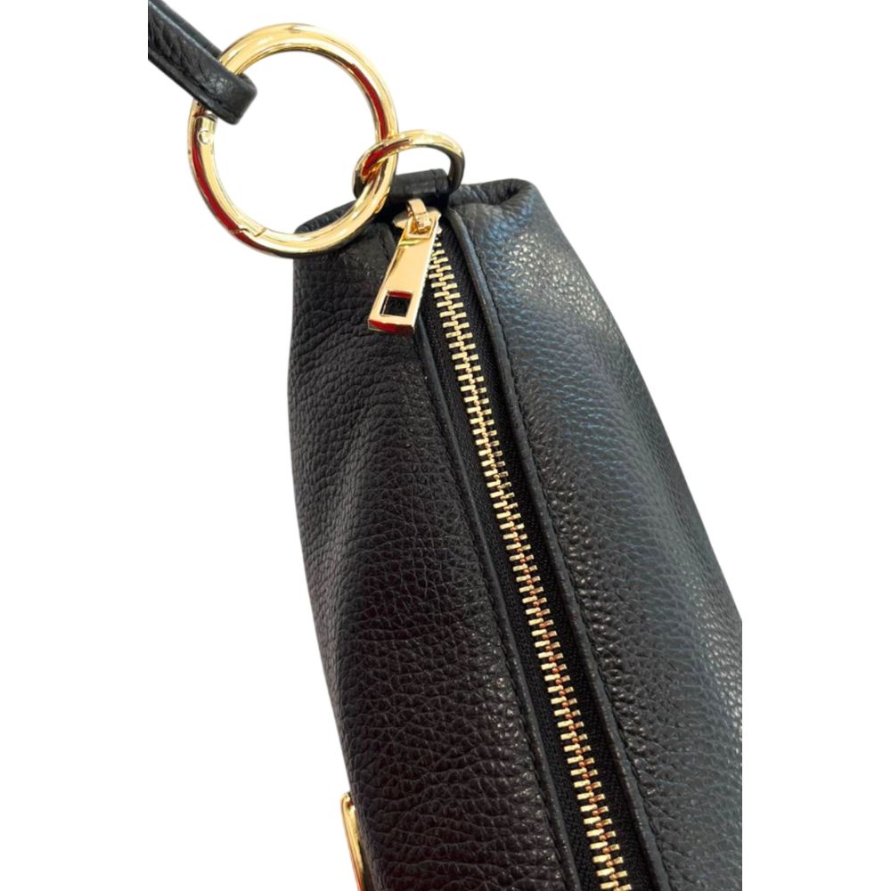 Baldinini Trend Black Cowhide Clutch Bag Baldinini Trend